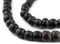 The Bead Chest Old Black Padre Beads 8mm Nigeria African Round Glass Large Hole 26 Inch Strand Handmade